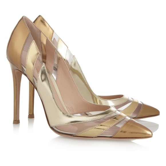 Gianvito Rossi Perspex Panel Metallic Leather Pump - Picture 2 of 13